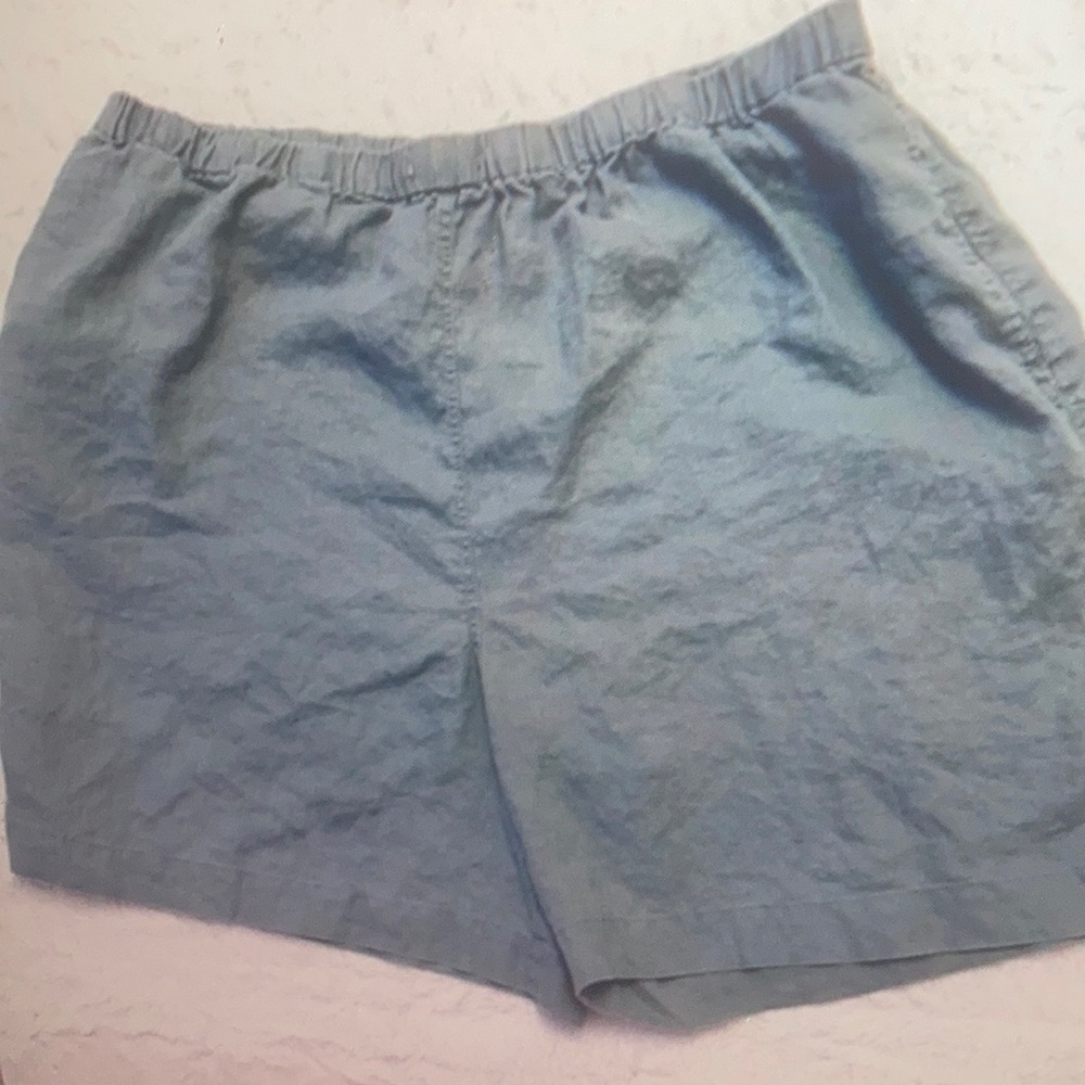 J. Jill 100% Linen Shorts | Dusty Green XL | Elastic Waist Summer Staple